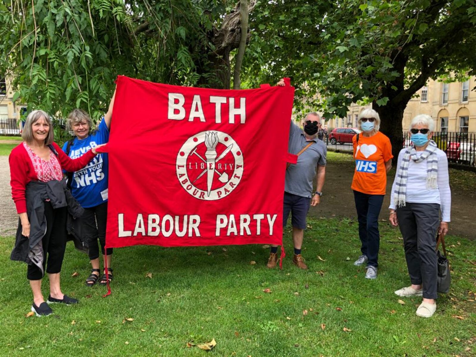 Bath CLP members who joined the NHS Demo in Bath on Saturday in support of the pay claim for Health workers more funding for the NHS and against privatisation. 