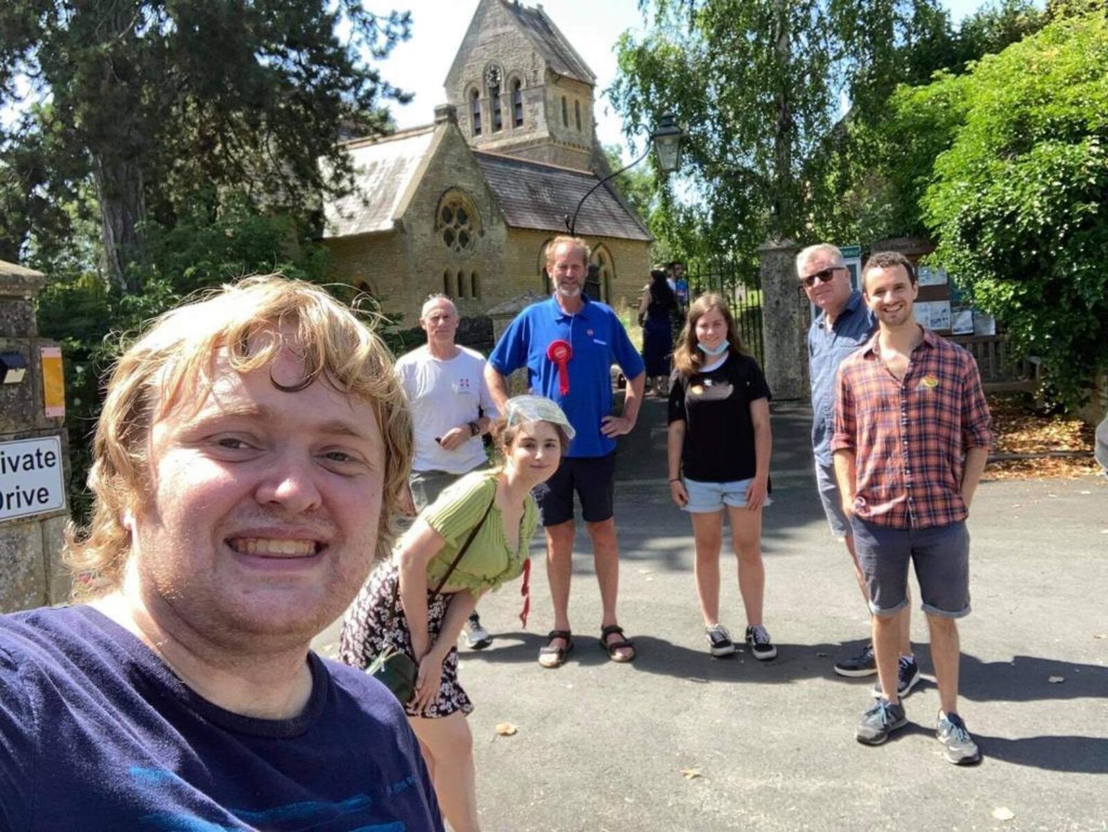 Members from NE Somerset and Bath canvassing in Monkton Combe in the sun